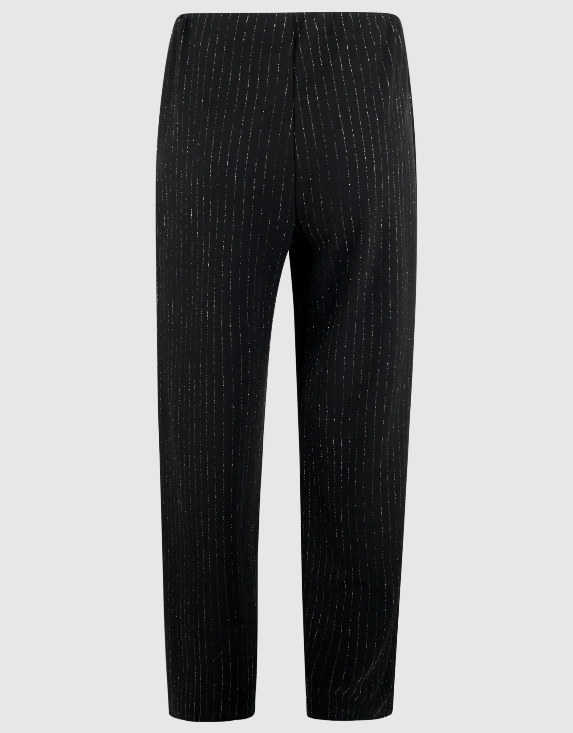 Lurex Pinstripe Wide Leg Broek Zwart