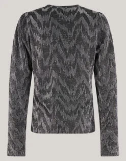 Lurex V-hals Top Zwart