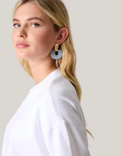 Marble Oorbellen Lichtblauw