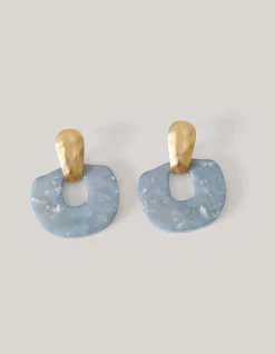 Marble Oorbellen Lichtblauw