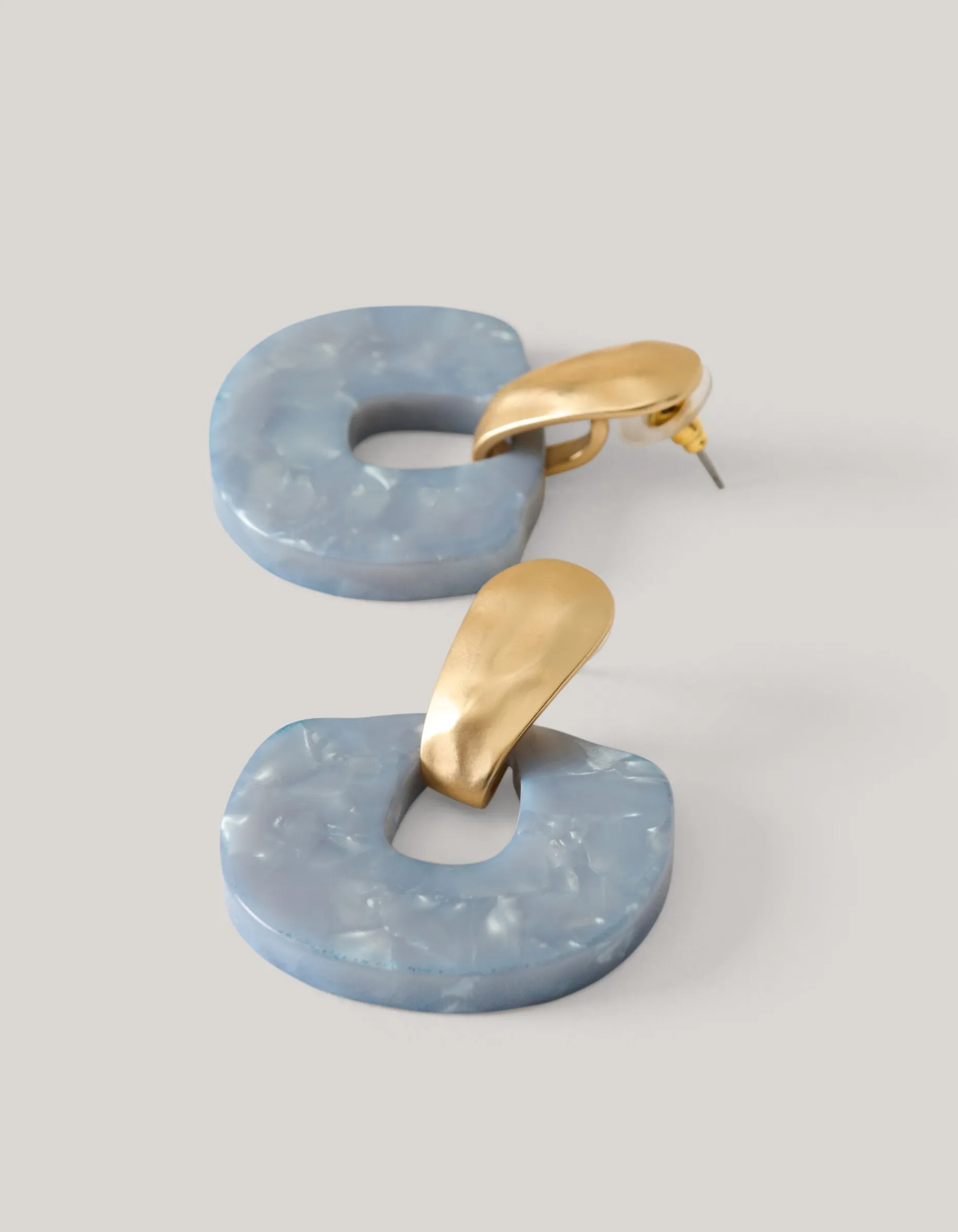 Marble Oorbellen Lichtblauw
