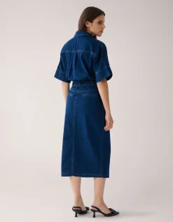 Maxi Denim Jurk Donkerblauw By Mieke