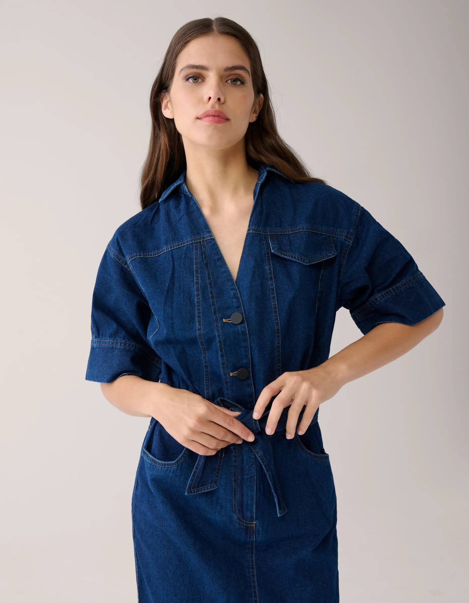 Maxi Denim Jurk Donkerblauw By Mieke