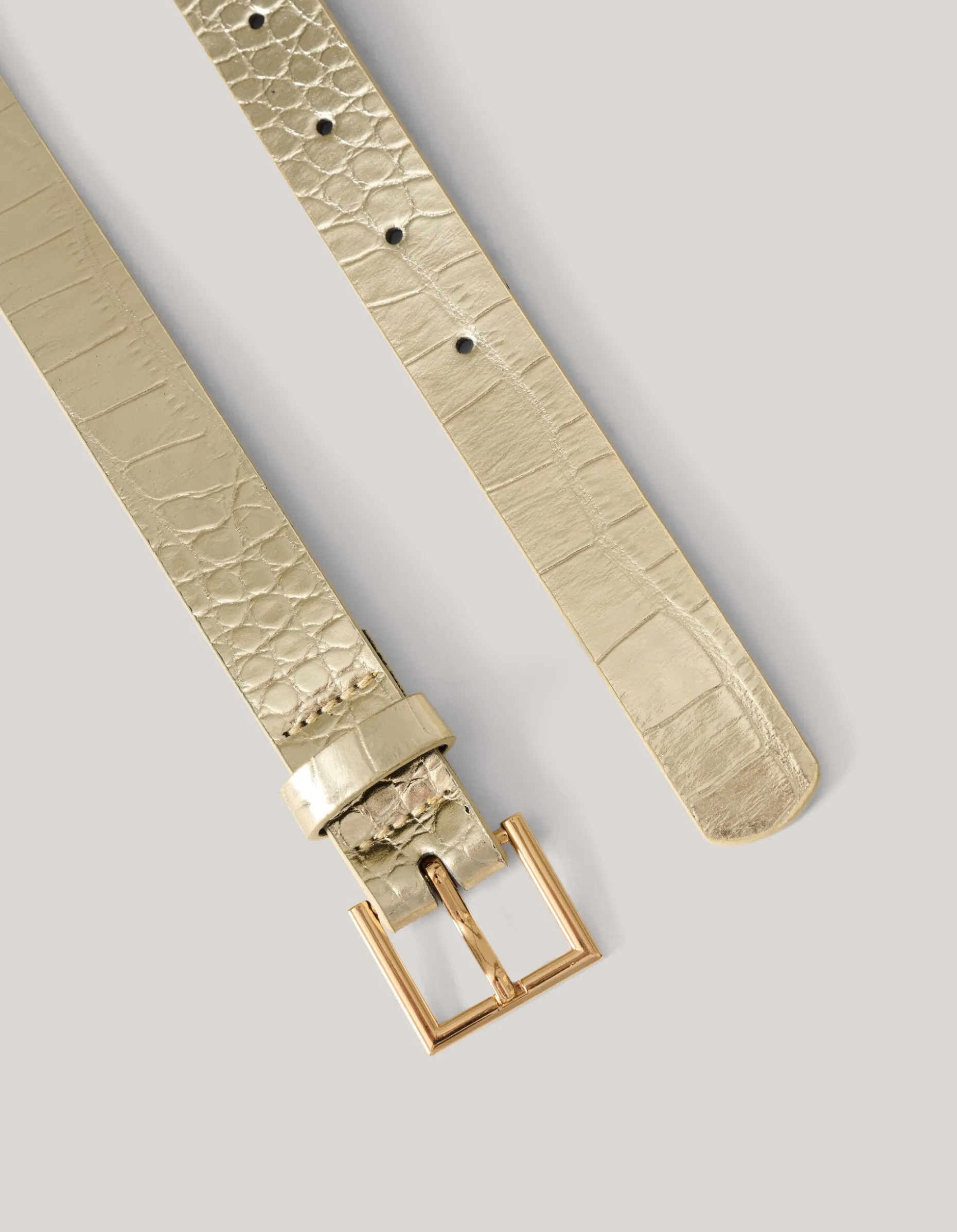 Metallic Croco Riem Goud