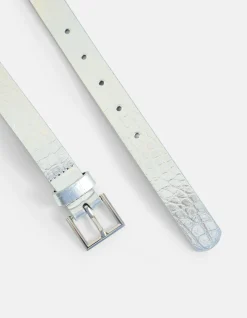 Metallic Croco Riem Zilver