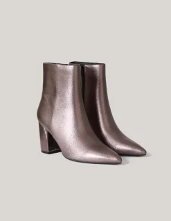 Metallic Enkellaarzen Zilver
