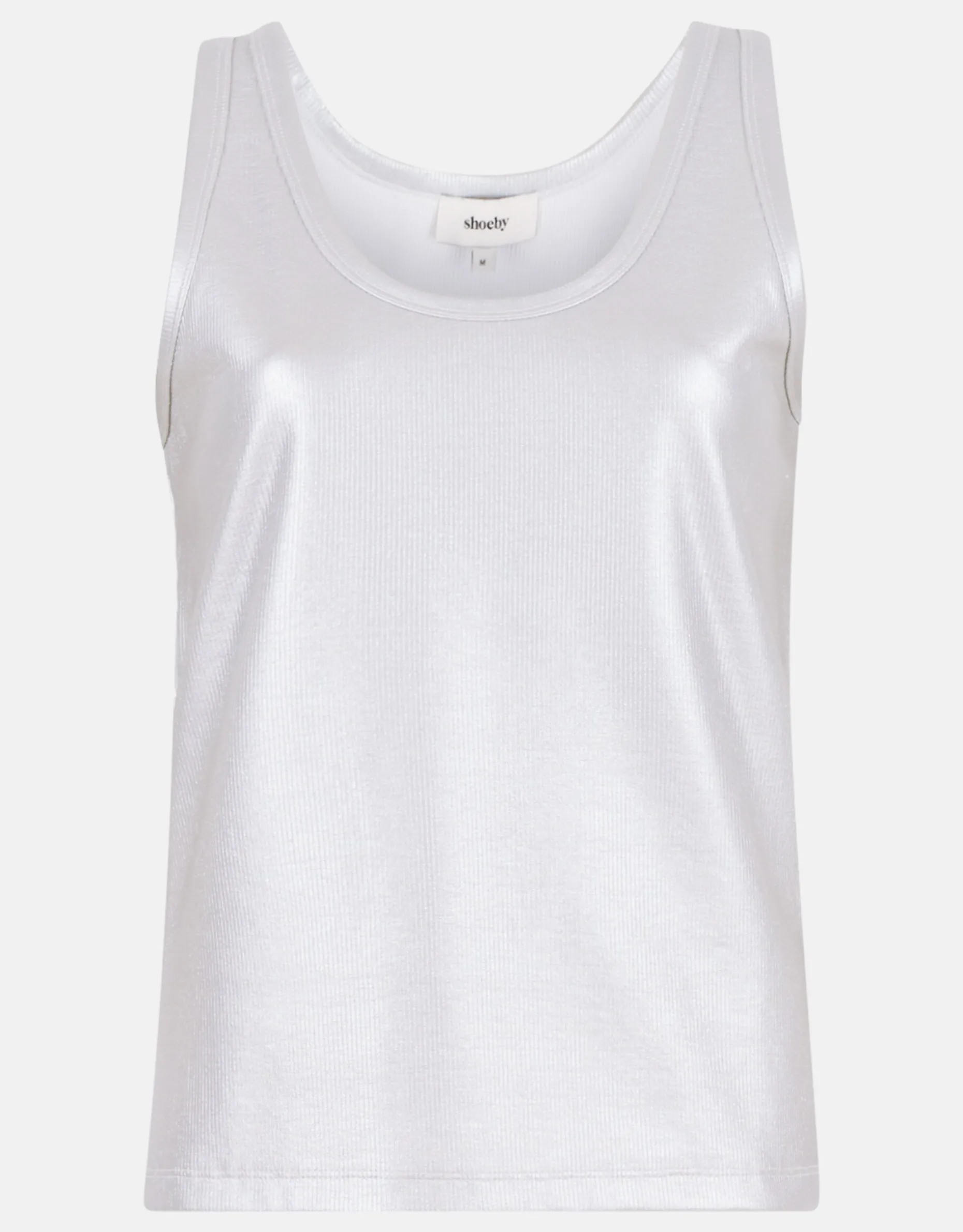 Metallic Rib Top Zilver