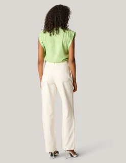 Metallic V-hals Top Groen