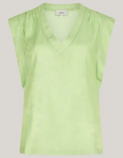 Metallic V-hals Top Groen