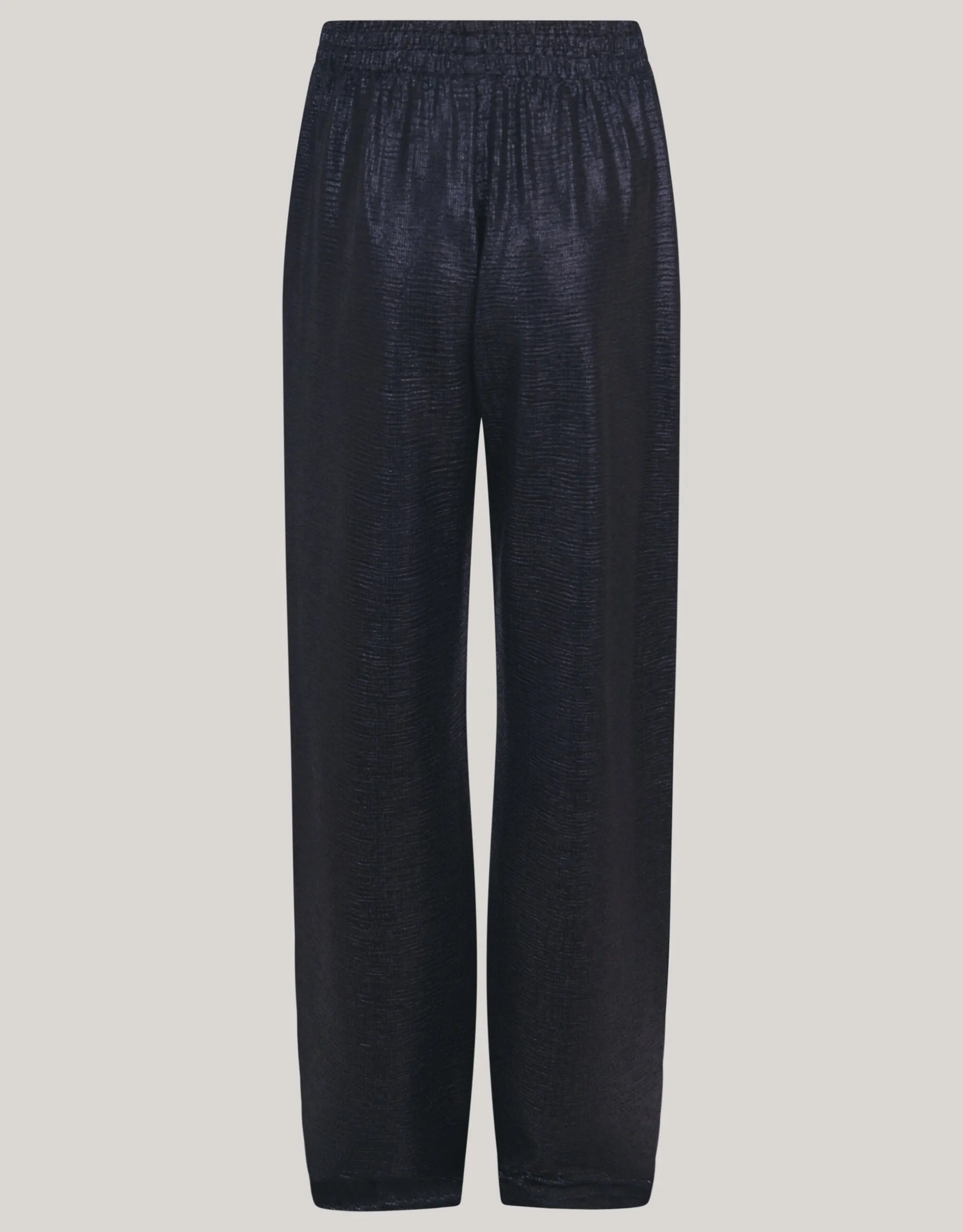 Metallic Wide Leg Broek Zwart
