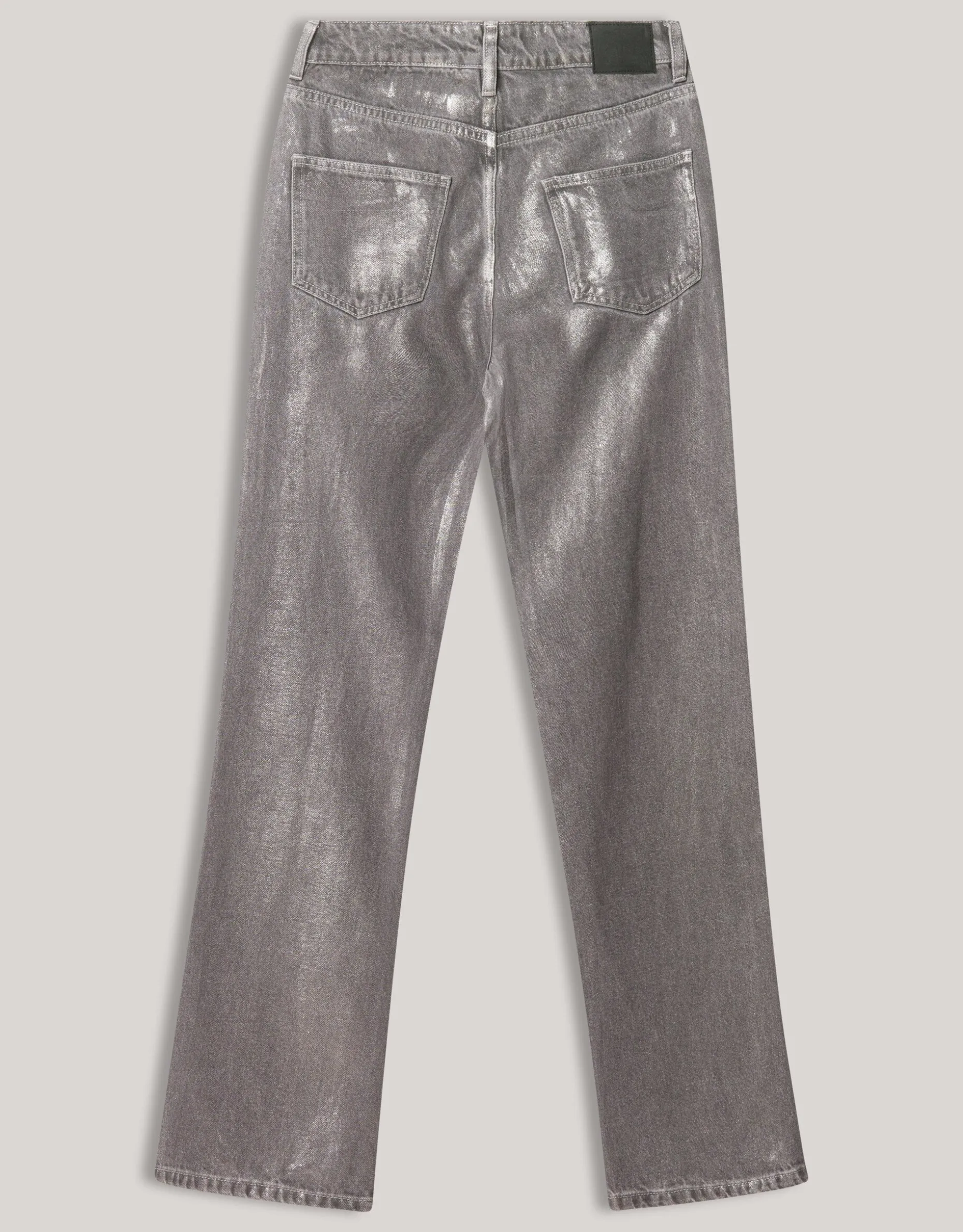 Metallic Wide Leg Jeans Donkergrijs