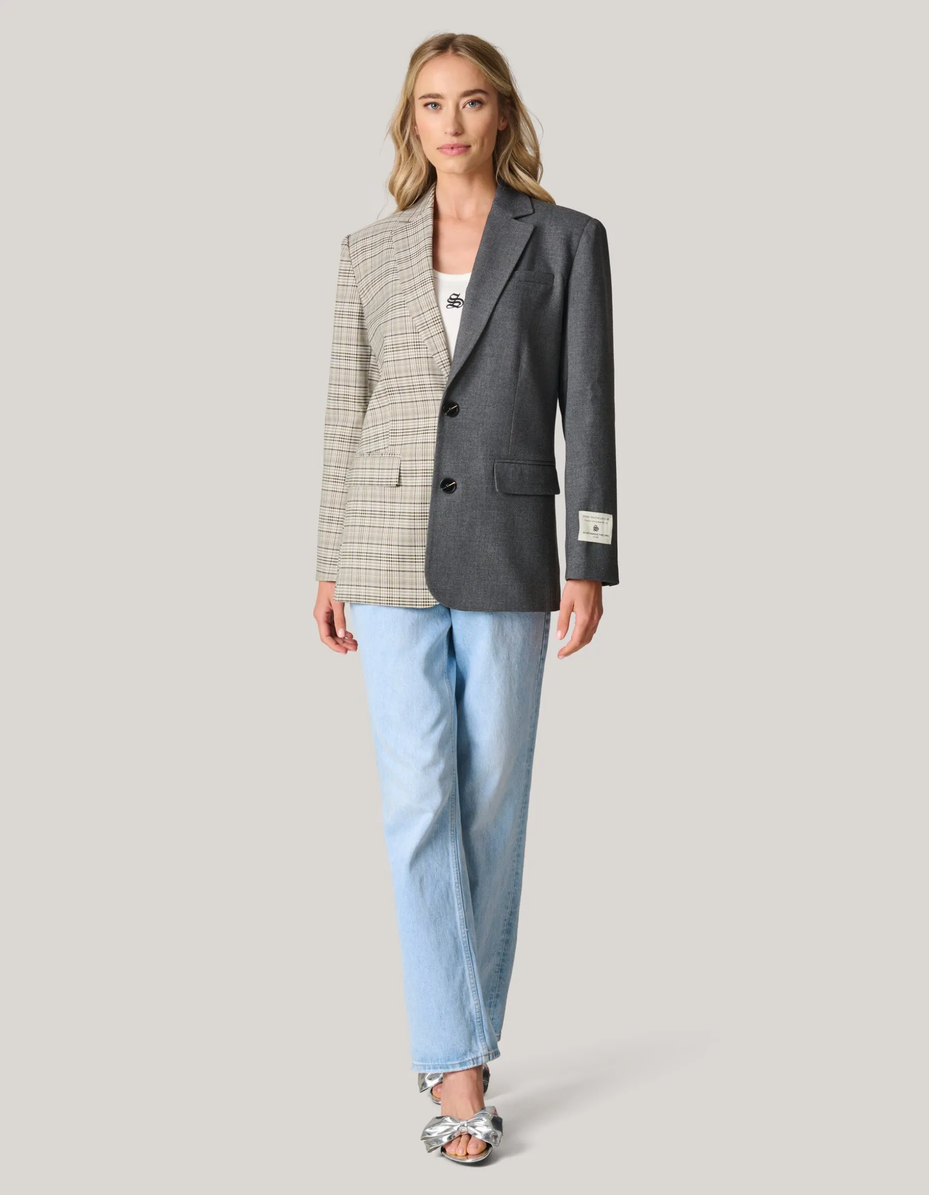 Mixed Blazer Grijs