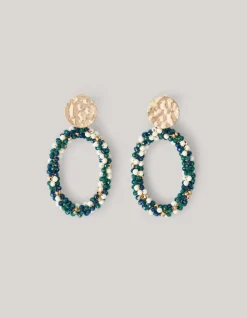 Multi Beaded Oorbellen Groen