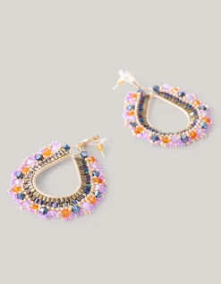 Multi Beaded Oorbellen Paars