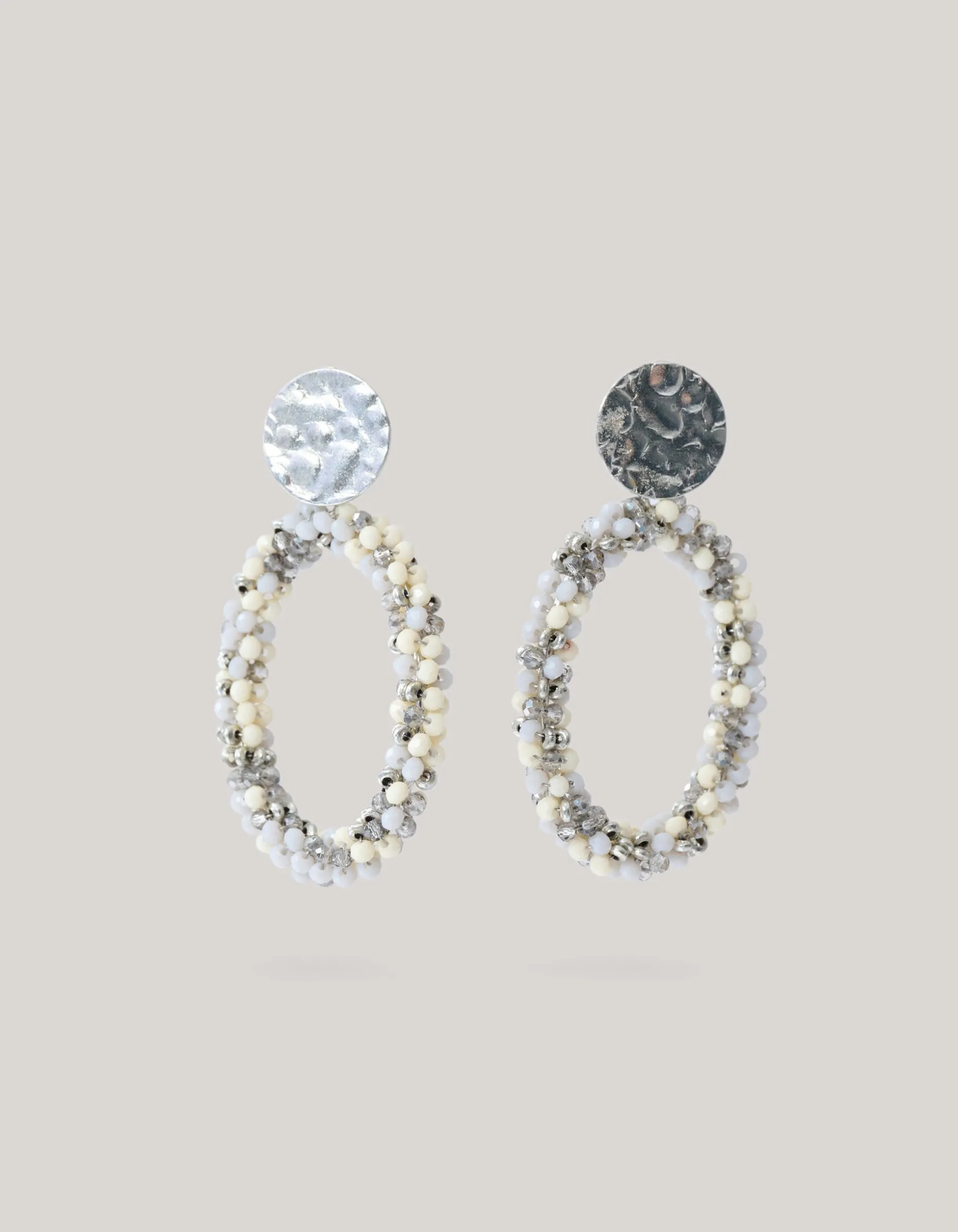 Multi Beaded Oorbellen Zilver
