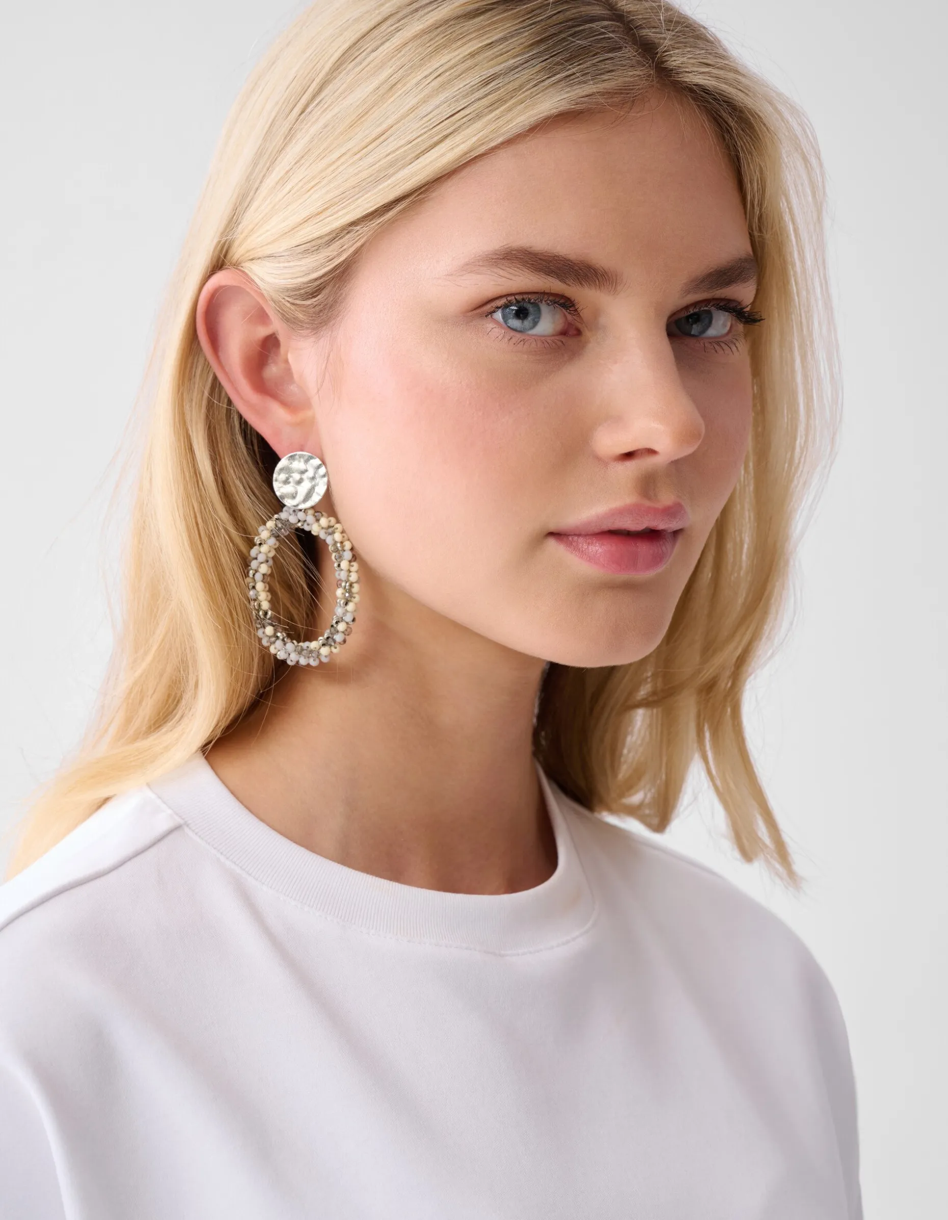Multi Beaded Oorbellen Zilver