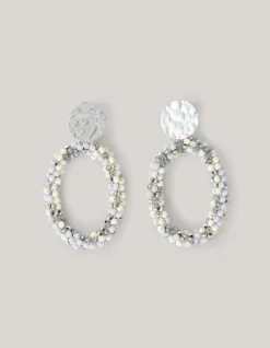 Multi Beaded Oorbellen Zilver