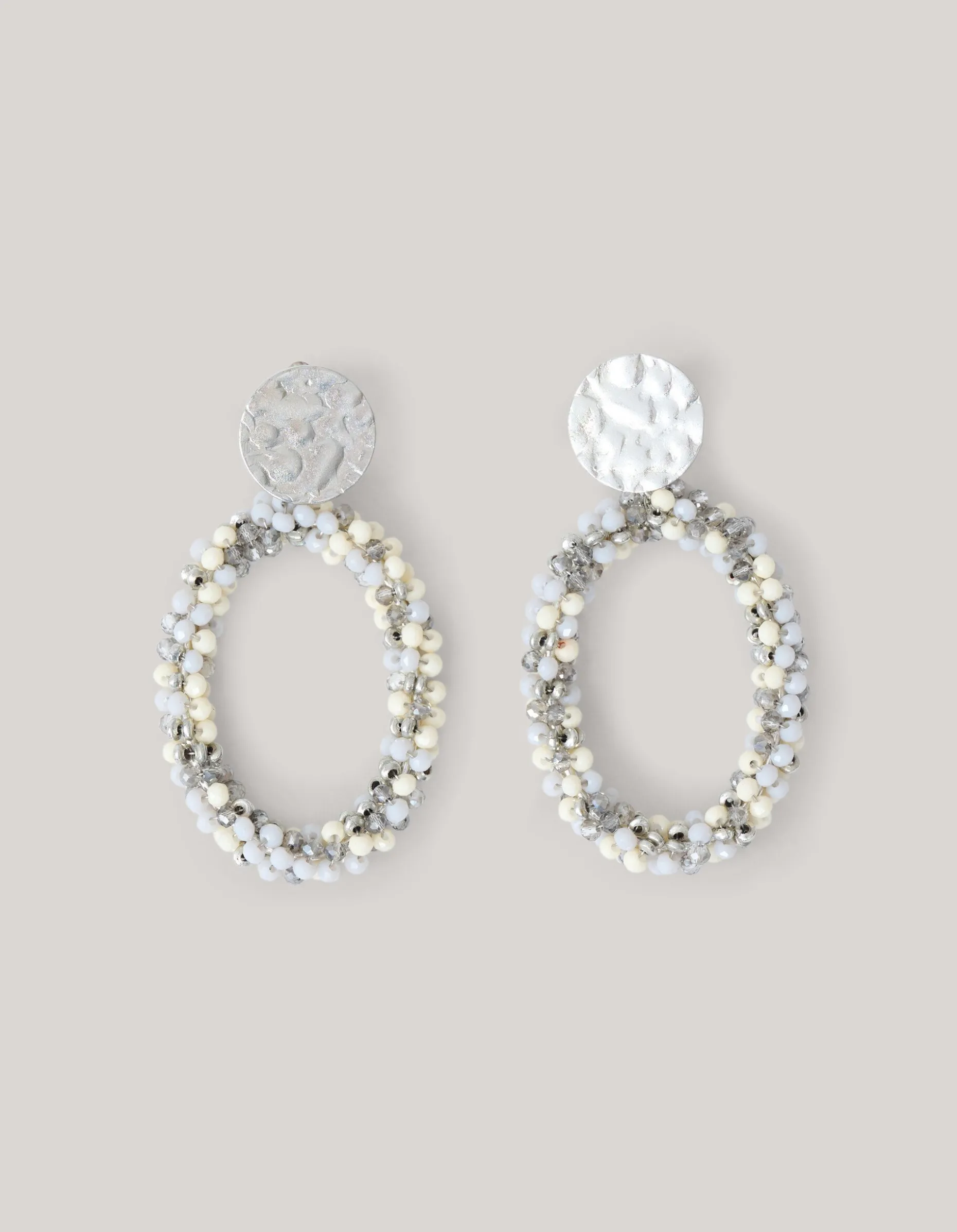 Multi Beaded Oorbellen Zilver