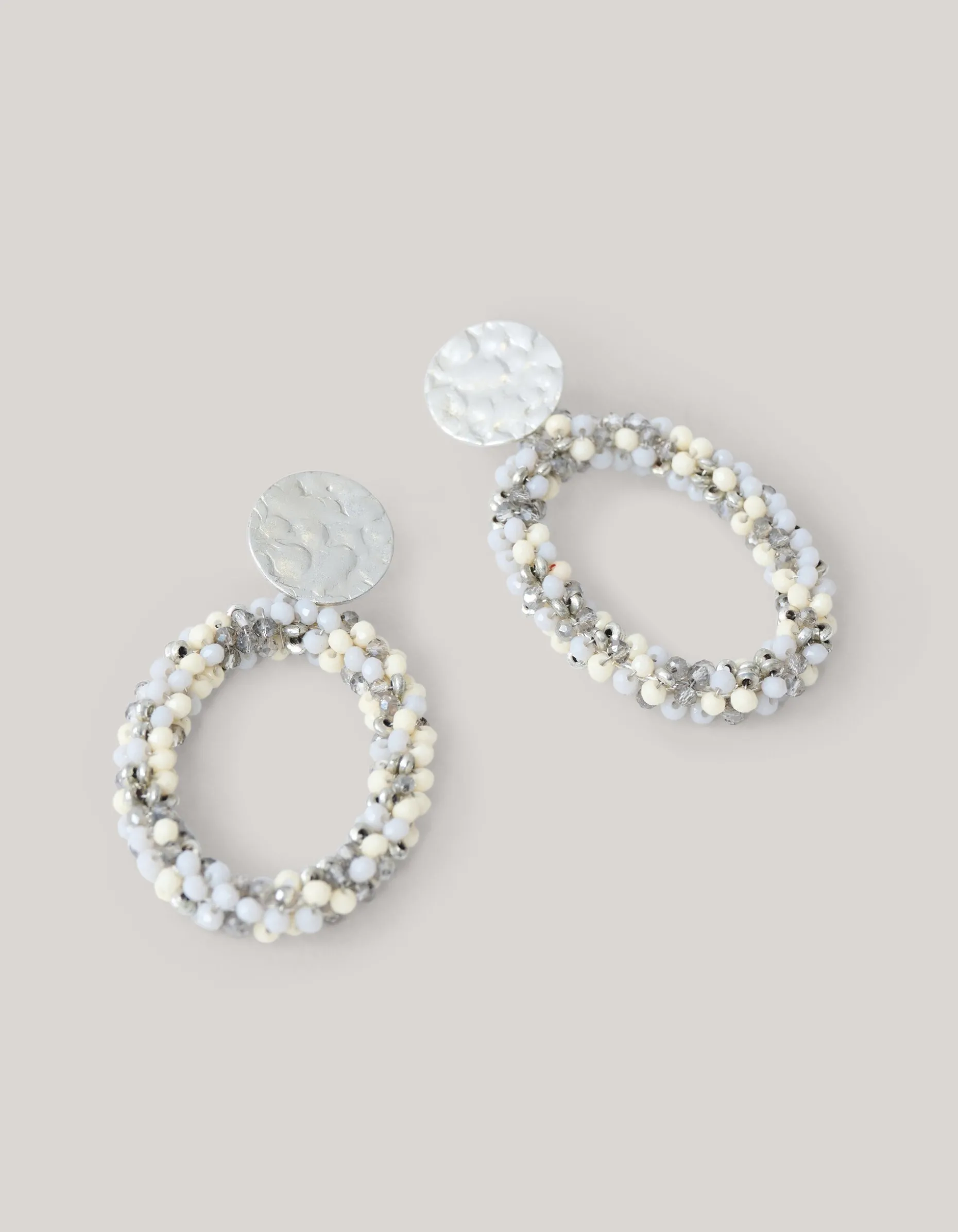 Multi Beaded Oorbellen Zilver