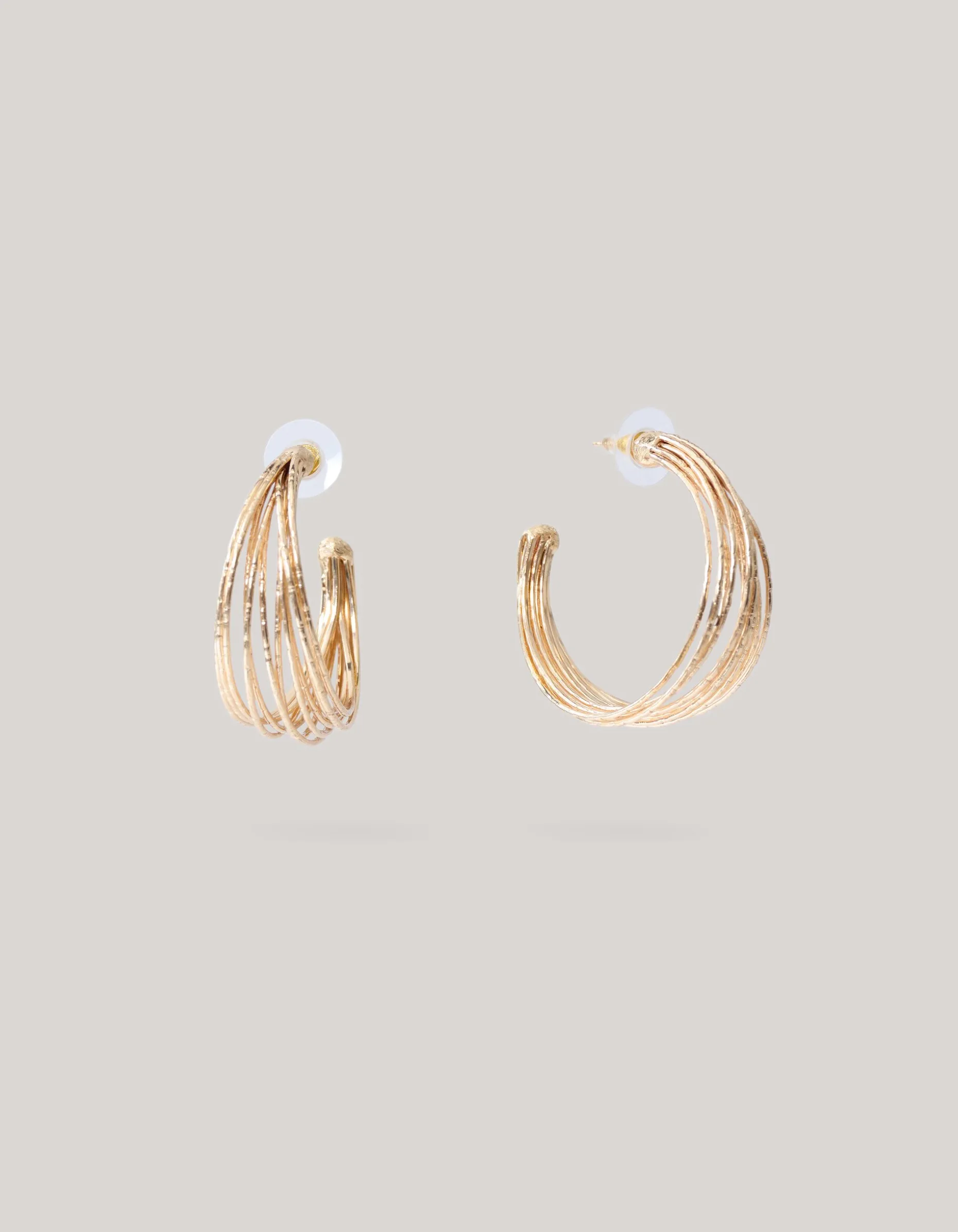 Multi Cord Hoop Oorbellen Goud