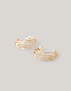 Multi Cord Hoop Oorbellen Goud