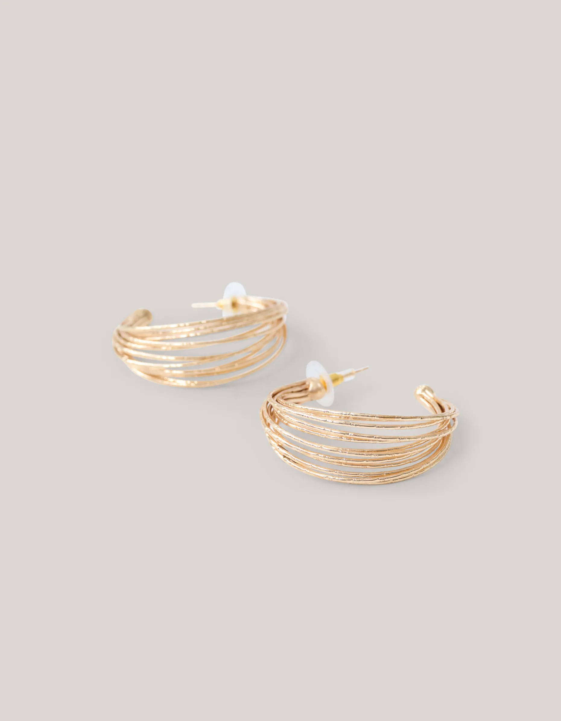 Multi Cord Hoop Oorbellen Goud