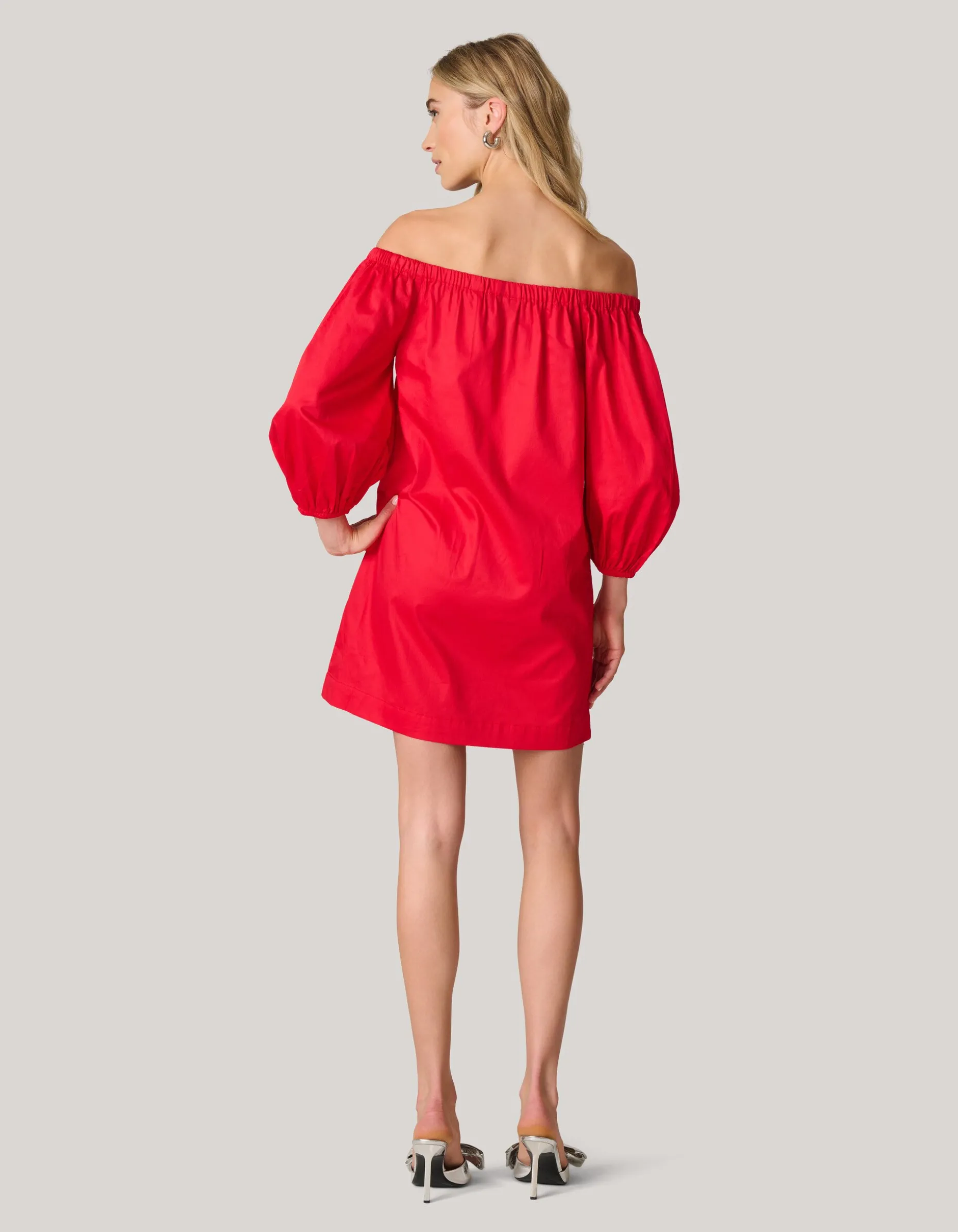 Off Shoulder Jurk Rood