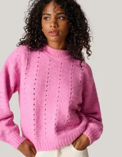 Open Trui Roze
