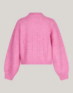 Open Trui Roze