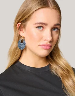 Oval Oorbellen Donkerblauw