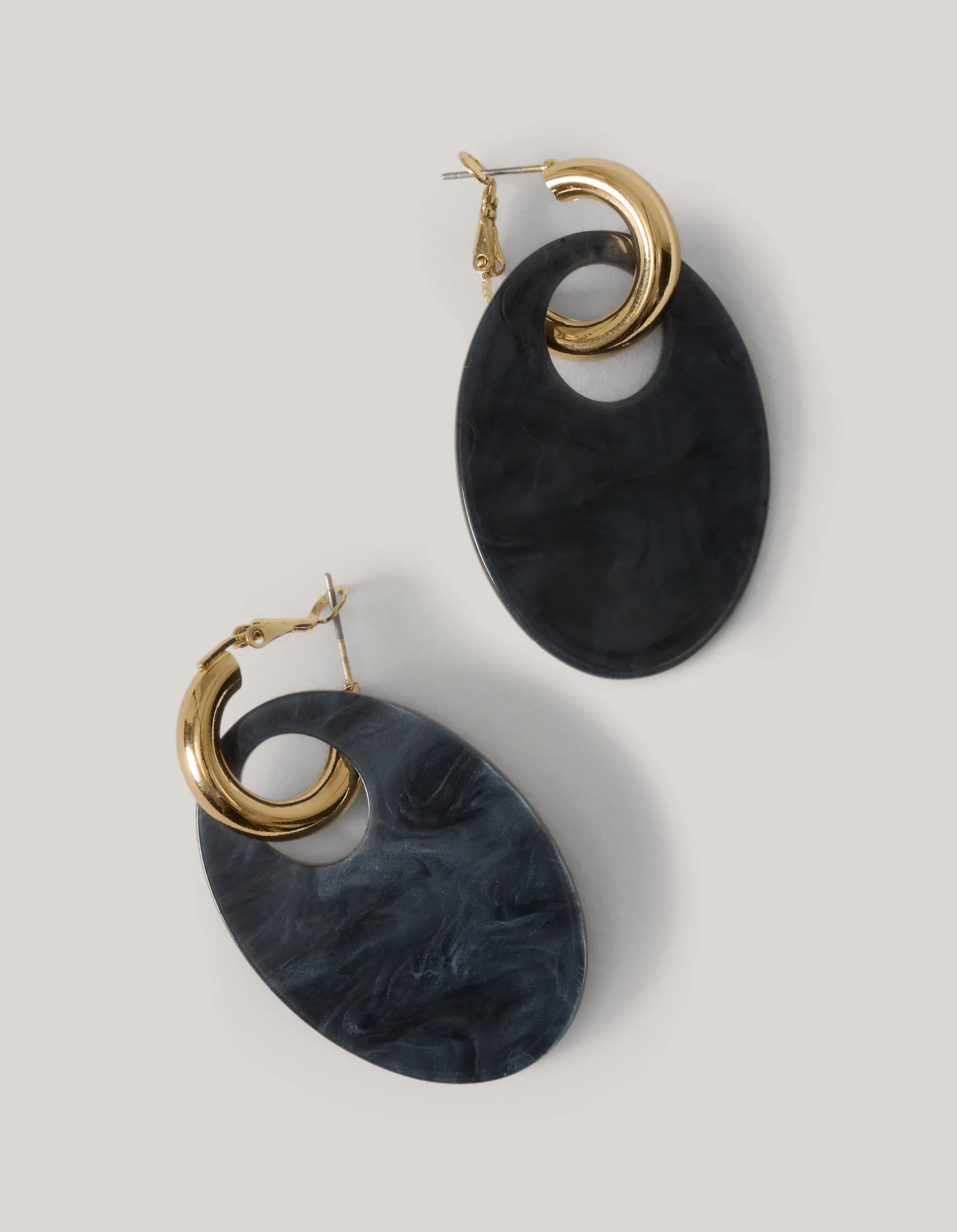 Oval Oorbellen Donkerblauw