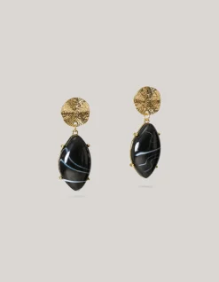Oval Stoned Oorbellen Goud