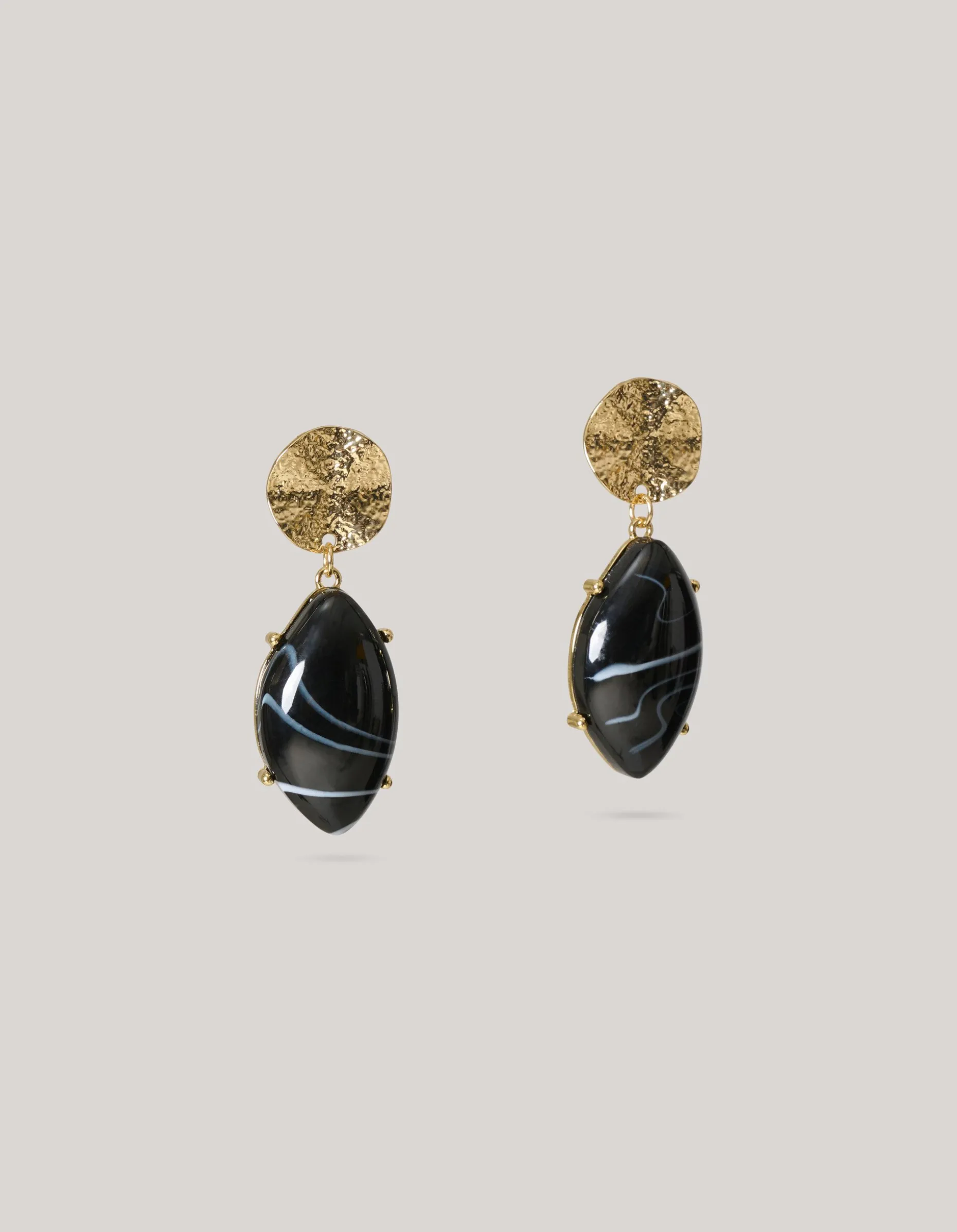 Oval Stoned Oorbellen Goud