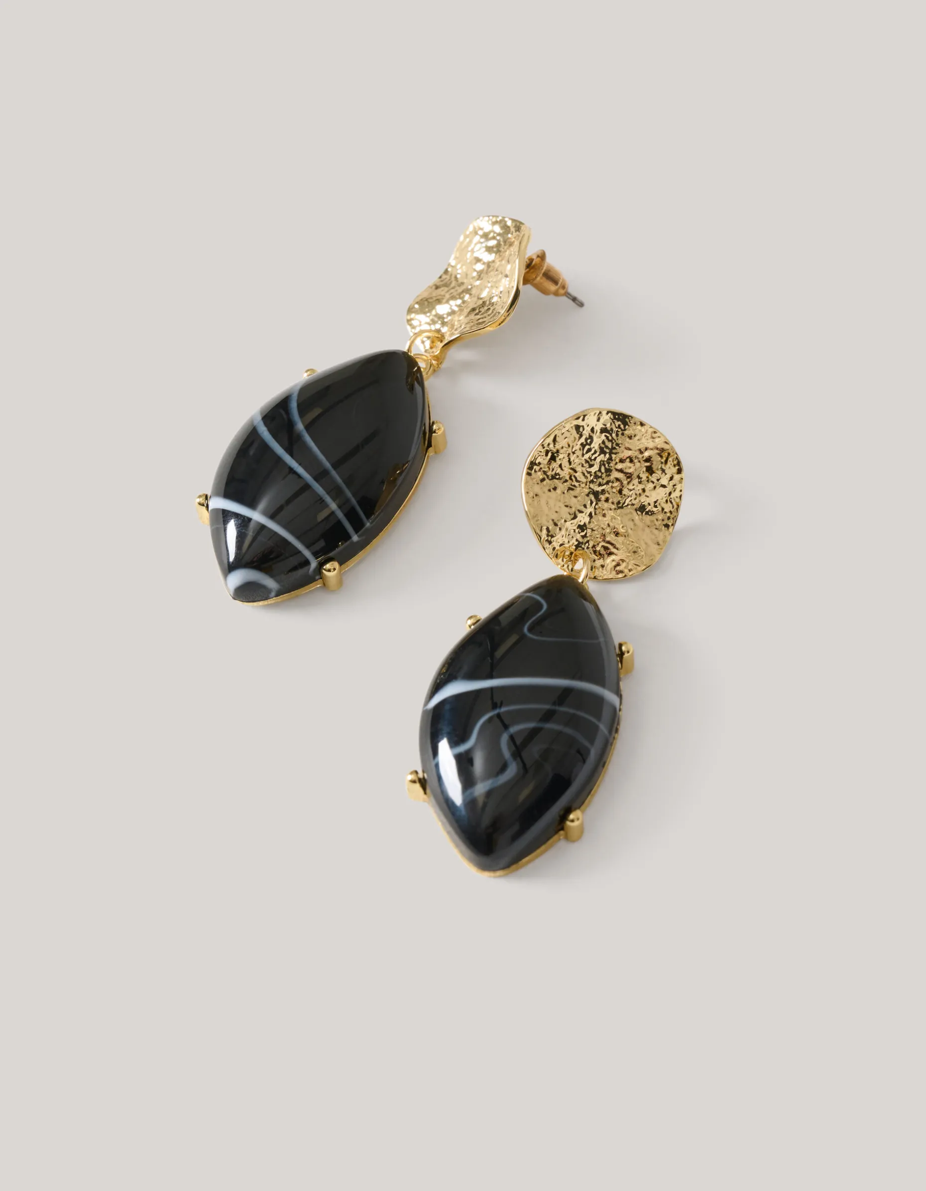 Oval Stoned Oorbellen Goud
