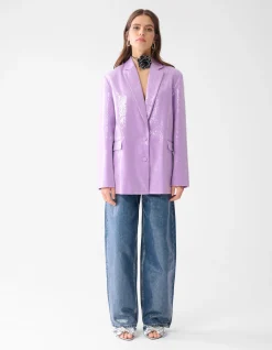 Oversized Pailletten Blazer Lichtpaars By Lizzy
