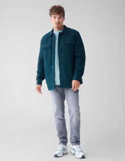 Padded Overshirt Donkergroen