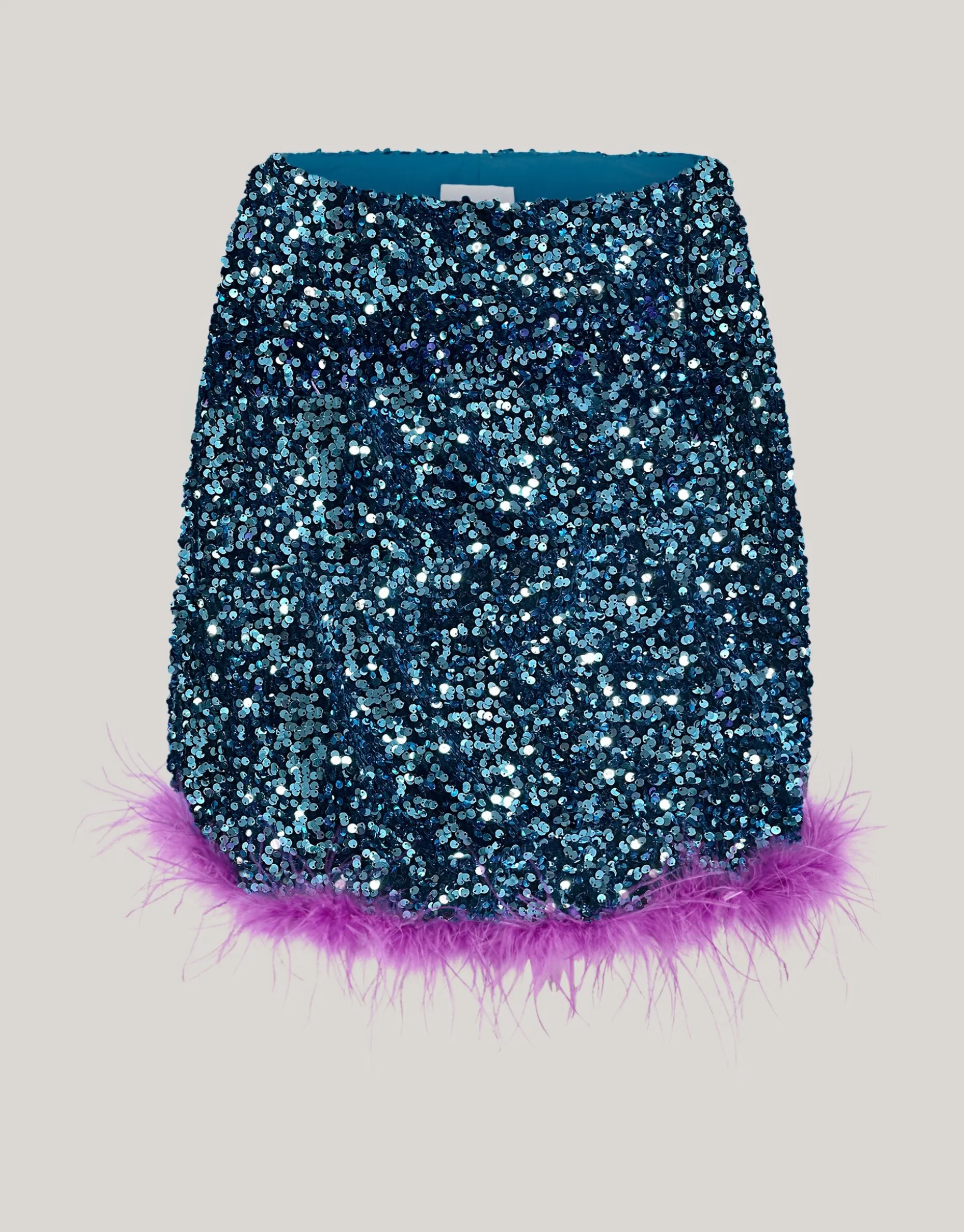 Pailletten Mini Rok Blauw By Lizzy
