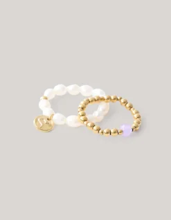 Parel Ringen Set Goud