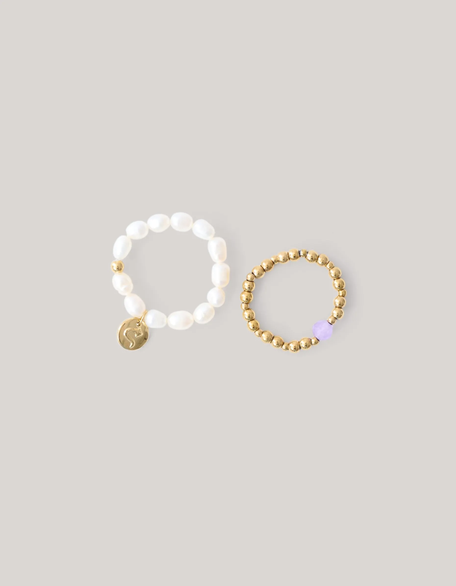 Parel Ringen Set Goud