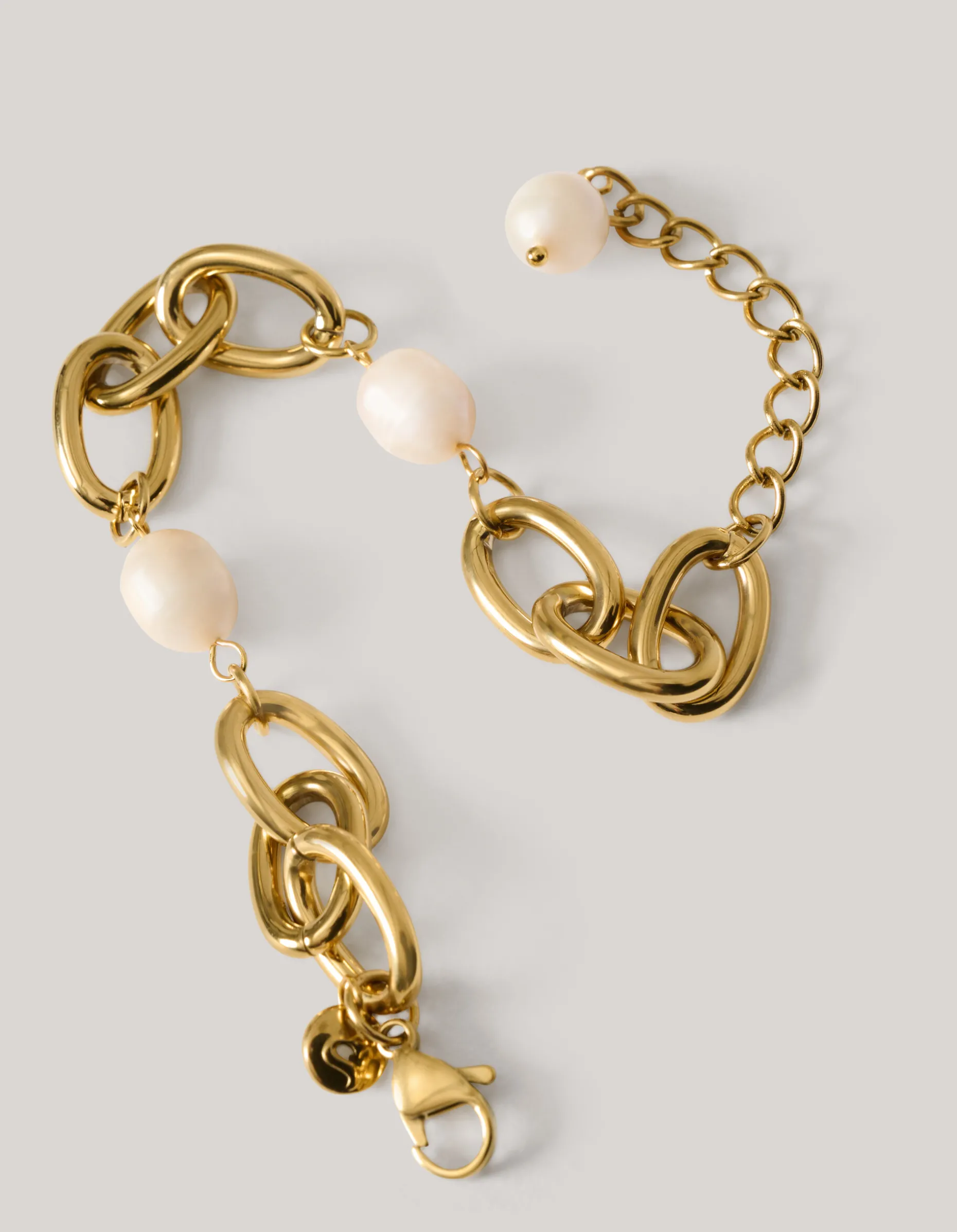 Pearl Chain Armband Goud