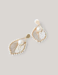 Pearl Drop Oorbellen Wit