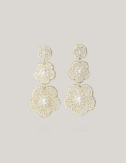 Pearl Flower Oorbellen Wit