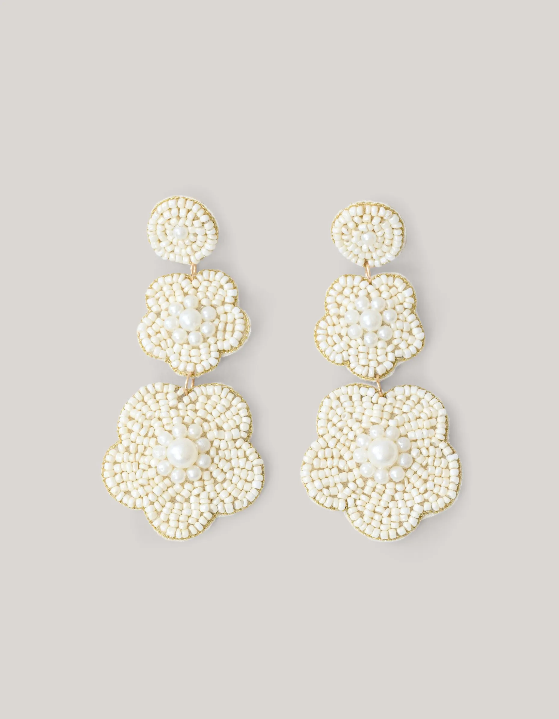 Pearl Flower Oorbellen Wit