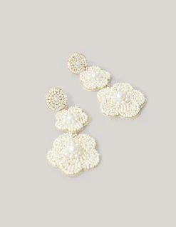 Pearl Flower Oorbellen Wit