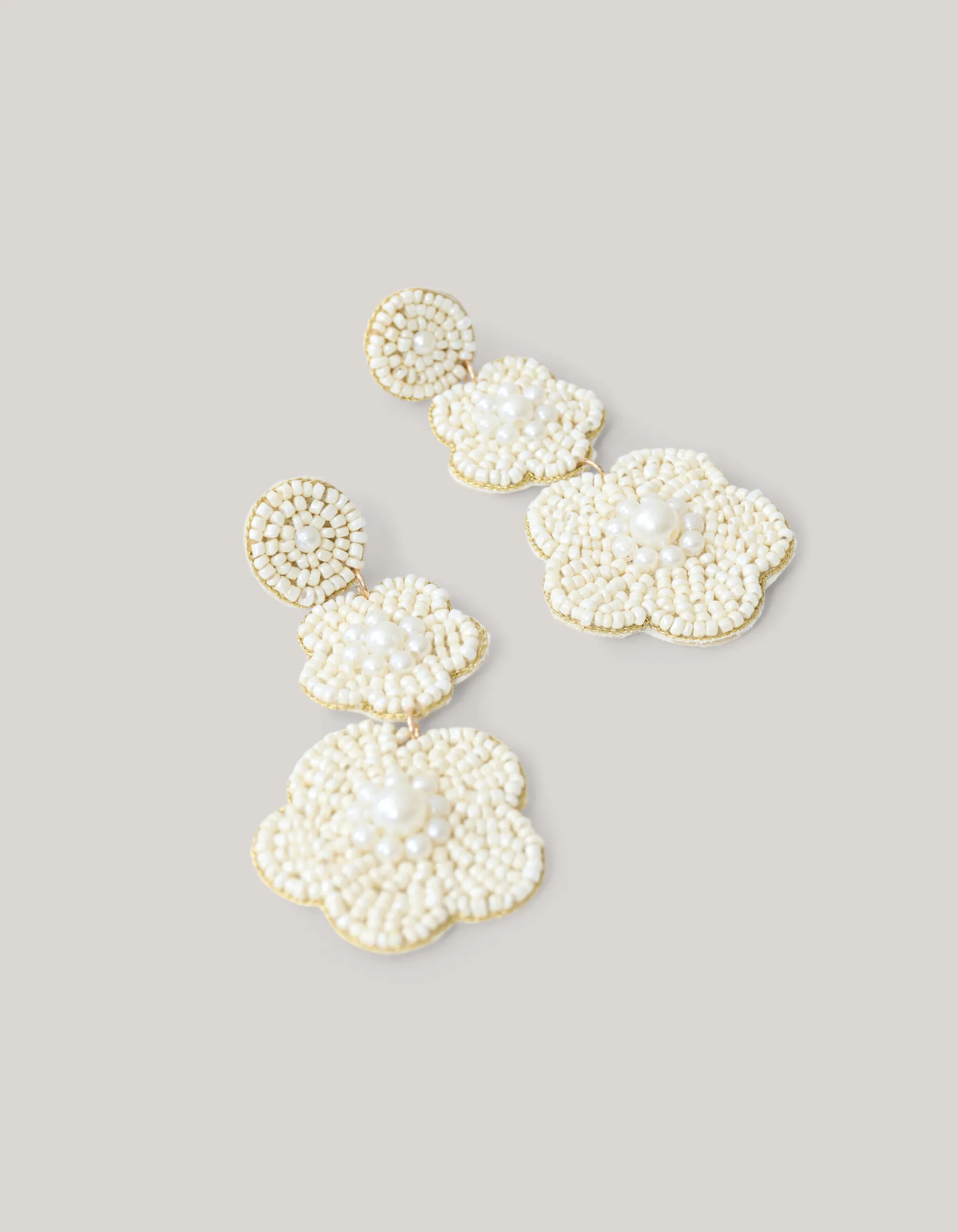 Pearl Flower Oorbellen Wit