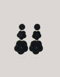 Pearl Flower Oorbellen Zwart