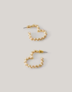 Pearl Heart Oorbellen Goud