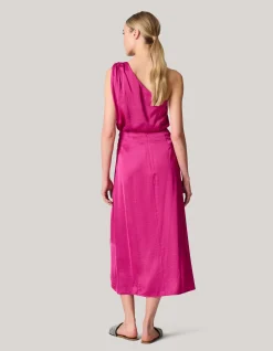 Pierced Satijnen One Shoulder Top Roze