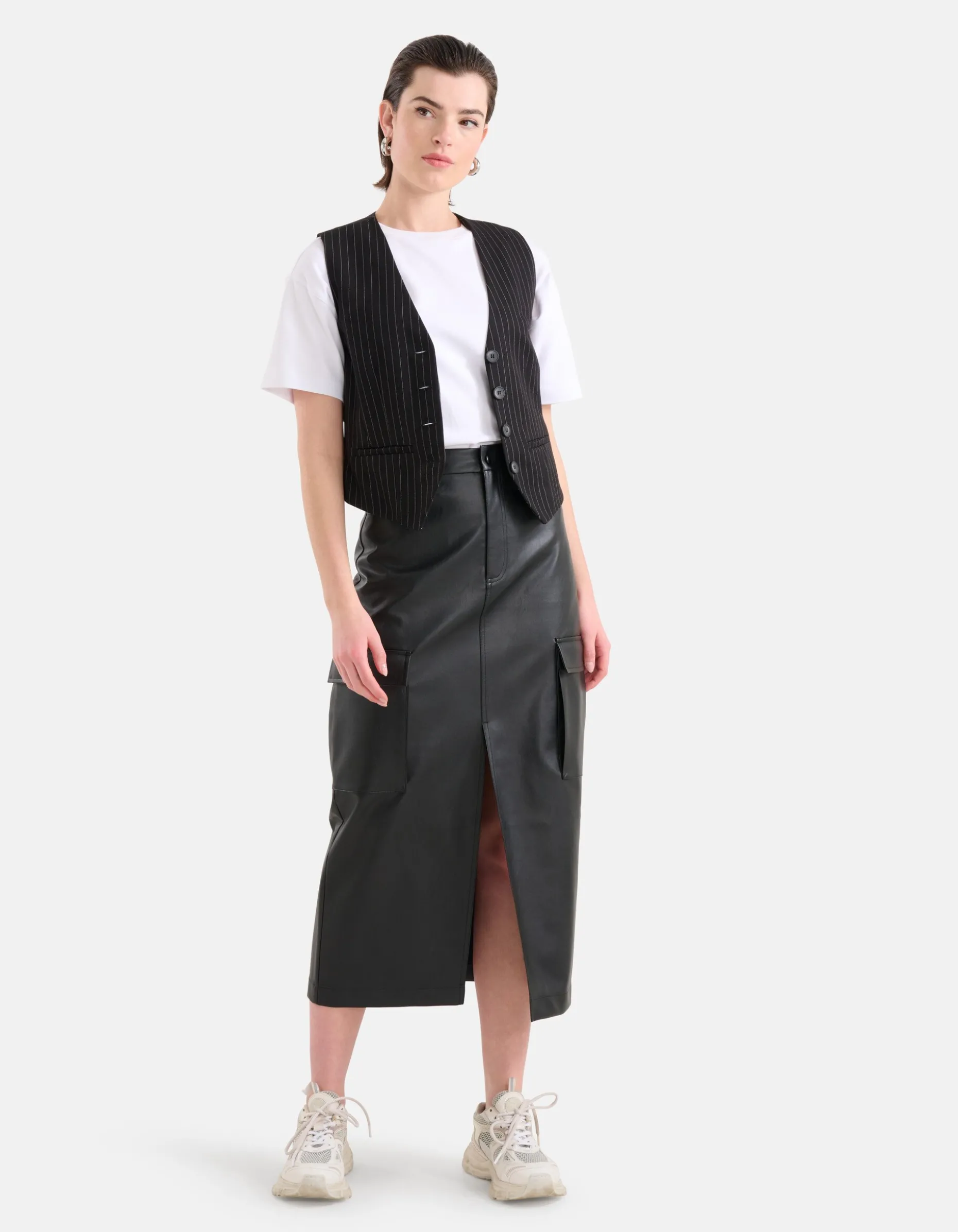 Pinstripe Gilet Zwart/Wit