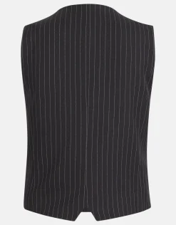 Pinstripe Gilet Zwart/Wit
